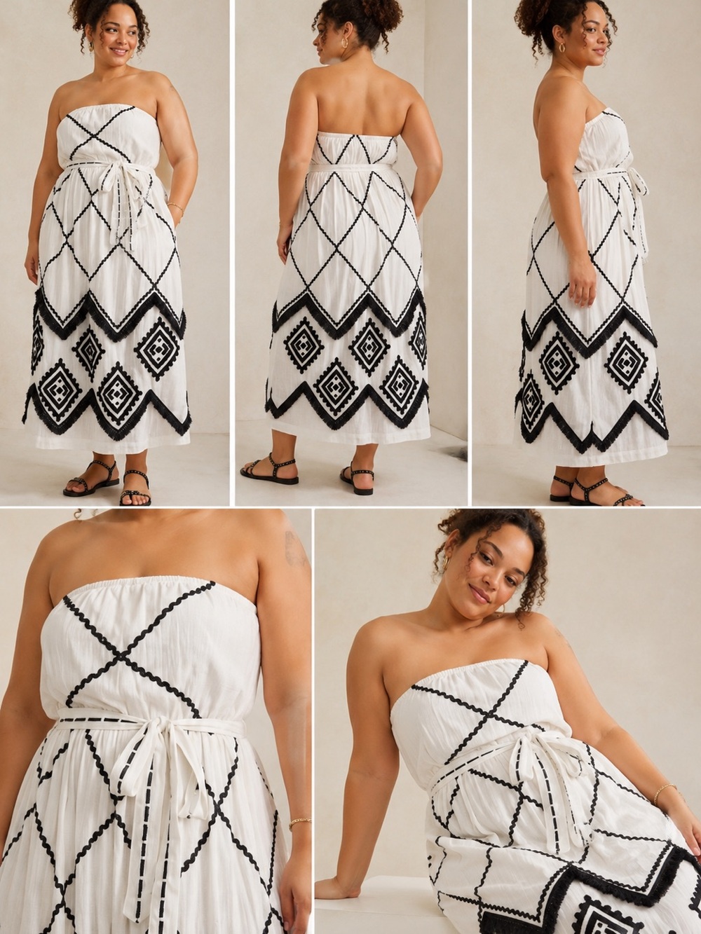 Anthropologie Verb Pallavi Singhee Embroidered Strapless Midi Dress NWT 14